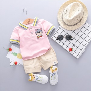 T-shirt deux pièces en coton à manches courtes casual wear Ensemble décontractée pour bébé composant  T-shirt  en coton à manches courtes et short
