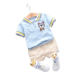 T-shirt deux pièces en coton à manches courtes casual wear Ensemble décontractée pour bébé composant  T-shirt  en coton à manches courtes et short