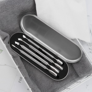 Outils de manucure double tête 4 pièces en acier inoxydable