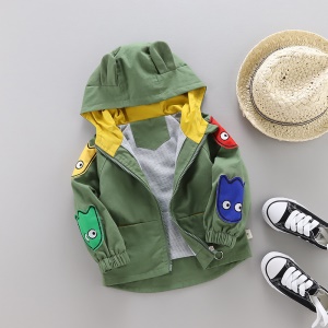 Manteau à capuche à manches longues pour garçon zipper