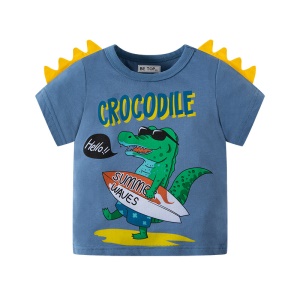 T-shirt à manches courtes pour enfants avec dessin animé dinosaure