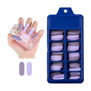 Ongles artificiels manucure dans boîte bleu long 100 pcs/boîte