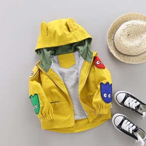 Manteau à capuche à manches longues pour garçon zipper