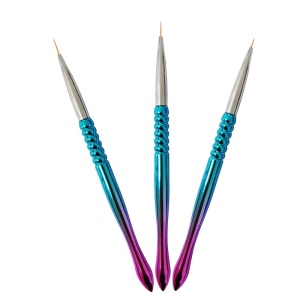 Pinceaux en détail à ongles Set de 3 pcs corps du stylo électroplaqué