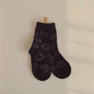 Chaussettes fleuries en coton  pour enfants