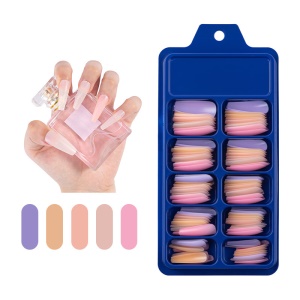 Ongles artificiels manucure dans boîte bleu long 100 pcs/boîte