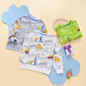 Sweat-shirt pour enfants avec impression de dinosaures animés