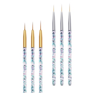 Set de 3 pièces Pinceaux à ongles pour manucure avec porte-stylo acrylique