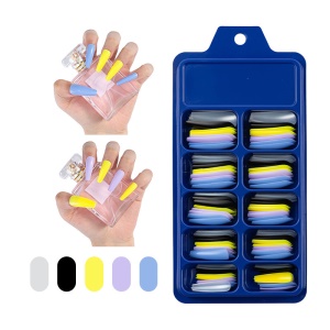 Ongles artificiels manucure dans boîte bleu long 100 pcs/boîte