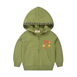 Tops avec capuche pour enfants en coton avec zipper