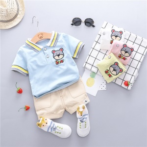 T-shirt deux pièces en coton à manches courtes casual wear Ensemble décontractée pour bébé composant  T-shirt  en coton à manches courtes et short