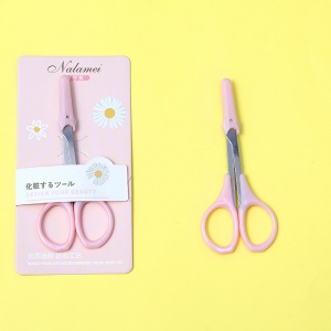 Ciseaux à sourcils en acier inoxydable rose