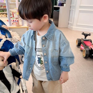 Chemise en jean à manches longues pour garçons