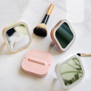 Mini miroir cosmétique pliant portable LED