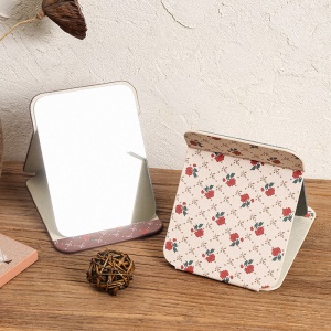 Miroir cosmétique de bureau pliant et portable