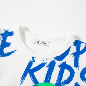 Top T shirt pour enfant garçon à manches courtes avec dessin animé dinosaure