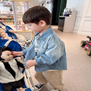 Chemise en jean à manches longues pour garçons