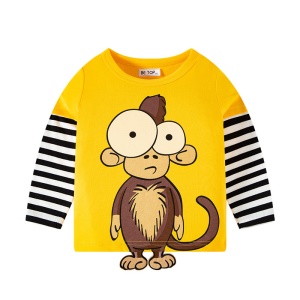 T-shirt pour enfant en coton à manche rayé
