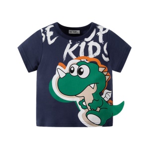 Top T shirt pour enfant garçon à manches courtes avec dessin animé dinosaure