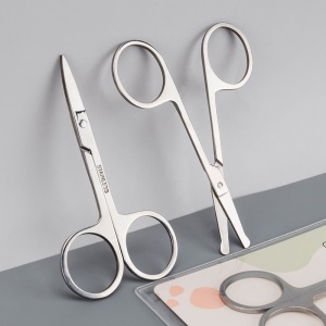 Ciseaux pour poils de nez/sourcils en acier inoxydable