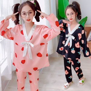 Vêtements  de maison manches longues en soie pour filles