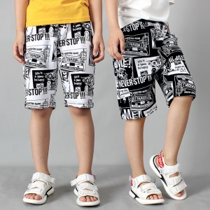Pantalon court décontracté pour enfants en coton