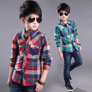 Chemise casual à carreaux pour enfants