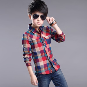 Chemise casual à carreaux pour enfants