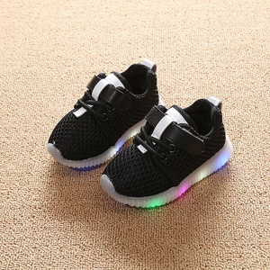 Chaussures casual pour enfants semelle souple respirant avec LED lumière
