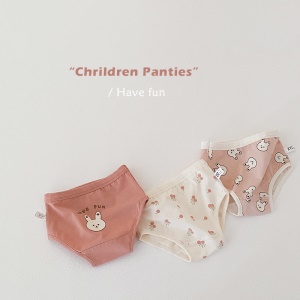 Culotte enfant en coton avec dessin animé ours et lapin