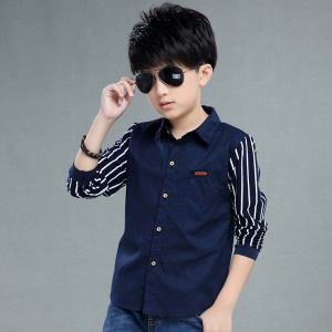 Chemise à manches longues pour garçon rayures