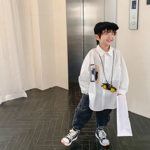 Chemise à manches longues pour enfant garçon style ample