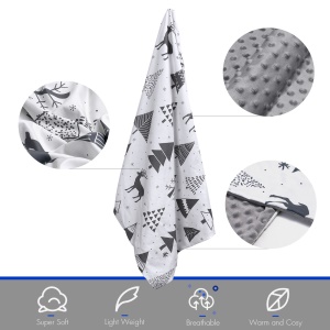 Couverture bébé en velours doudou en fibre de polyester