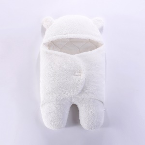 Couverture envoloppante bébé en coton imitation velours d'agneau