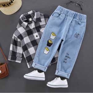 Pantalon en jean garçonnet ceinture avec élastique
