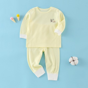 Ensemble pyjama en coton pour bébé  (col rond manches longues haut + pantalon)