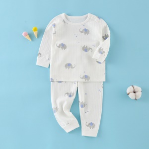 Ensemble pyjama en coton pour bébé  (col rond manches longues haut + pantalon)