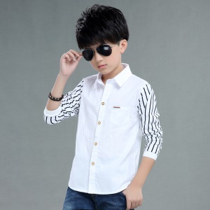 Chemise à manches longues pour garçon rayures