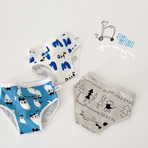 Culotte enfant en coton avec dessin animé ours et lapin