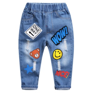 Pantalon en jean garçonnet ceinture avec élastique