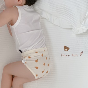 Culotte enfant en coton avec dessin animé ours et lapin
