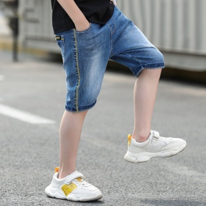 Jean short pantalon pour enfant garçon ceinture élastique