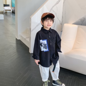 Chemise à manches longues pour enfant garçon style ample
