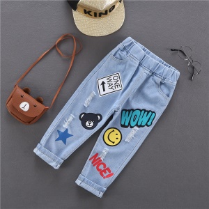 Pantalon en jean garçonnet ceinture avec élastique