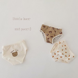 Culotte enfant en coton avec dessin animé ours et lapin