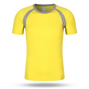 T shirt de sport à col rond manches courtes T-shirt en fibre de polyester  ultra doux et à séchage rapide