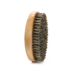 Brosse de soin barbe Manche en bois forme elliptique