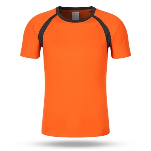 T shirt de sport à col rond manches courtes T-shirt en fibre de polyester  ultra doux et à séchage rapide