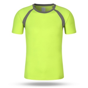 T shirt de sport à col rond manches courtes T-shirt en fibre de polyester  ultra doux et à séchage rapide