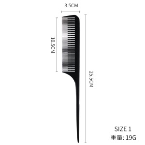 Peigne en plastique pour salon de coiffure professionnel avec queue pointue résistant aux hautes températures et antistatique